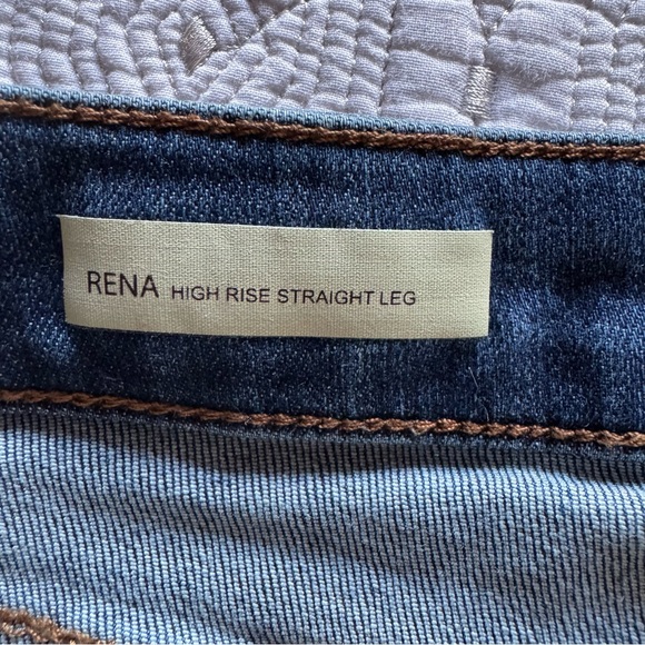 Kut from the Kloth Distressed Blue Ankle Jeans Sz 4 RENA HIGH RISE STRAIGHT LEG - Picture 15 of 16